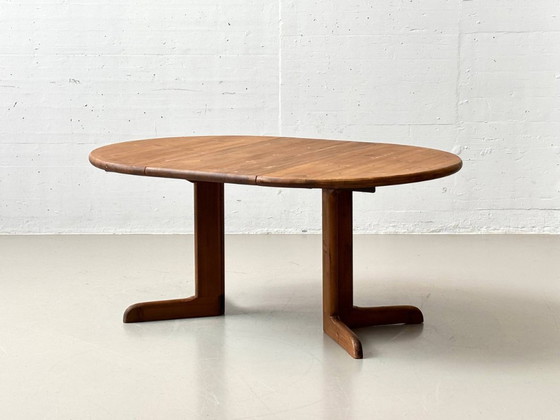 Image 1 of Table de salle à manger extensible en pin teinté foncé, années 1970