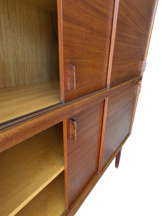 Image 1 of Vintage teakhouten highboard, jaren '60-'70