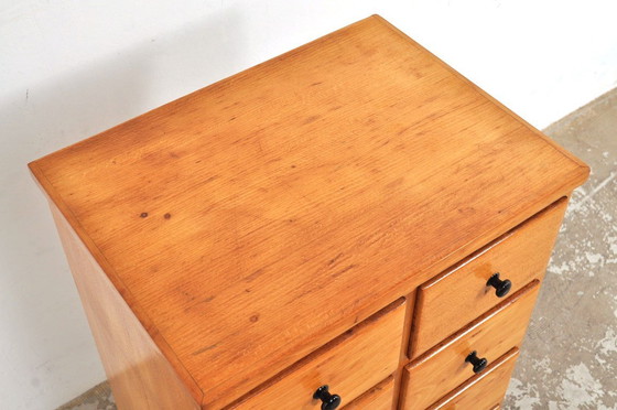 Image 1 of Vintage schoolkast/ ladekast in beukenhout, jaren 50