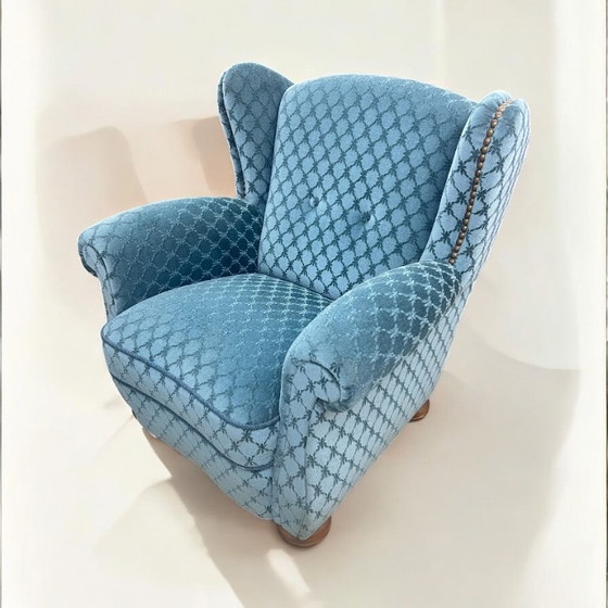 Image 1 of Vintage fauteuil van Schlingmann Wertmöbel, Mid Century-stijl, ongebruikt, uitstekende staat, hoogwaardig vakmanschap, met label