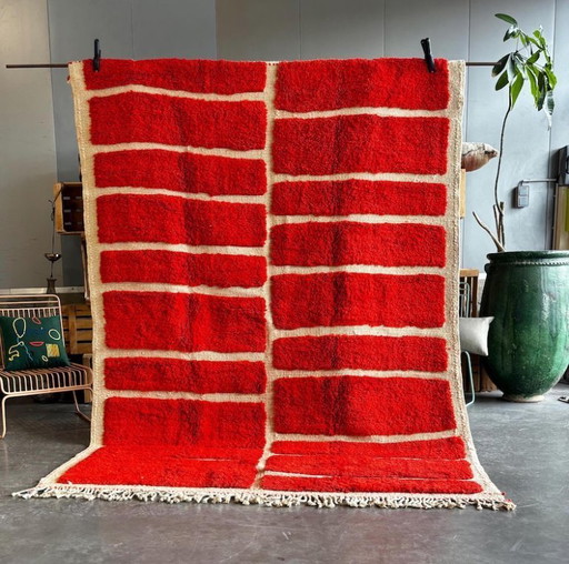 Magnifique Tapis artisanal rouge 200cmx300cm 