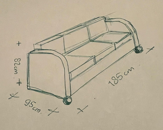 Image 1 of Art Deco bank (3-zits) - Op maat gemaakt interieurontwerpstuk