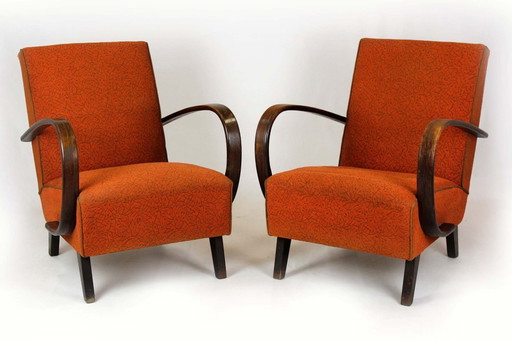Fauteuils tchèques en bois courbé par Jindřich Halabala pour Up Závody, 1950s, Set de 2