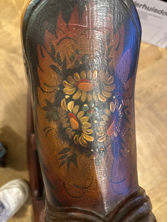 Image 1 of Rare Antique Wooden Rocking Horse – Hand Carved – ca. 1900–1920