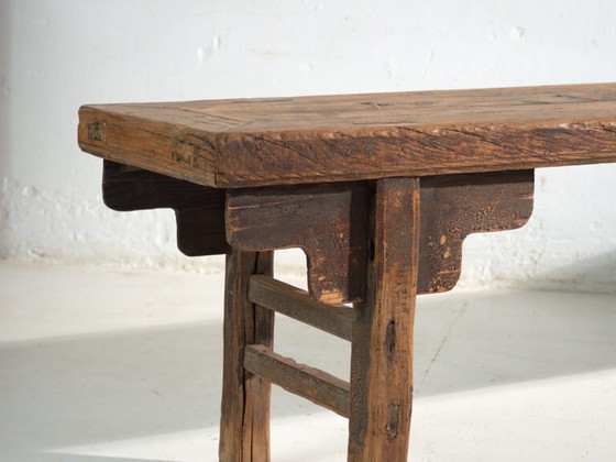 Antique long low bench in elm wood – China, circa 1930 – Benches (photo 27 of 40)