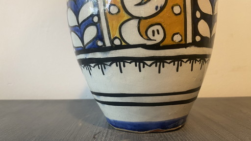 Original Moroccan Vase Ahmed Serghini Safi – Signed – 25 cm