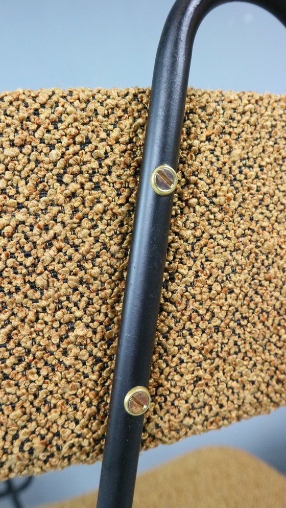 Image 1 of Ensemble de 4 chaises de salle à manger italiennes nouvellement tapissées 1950