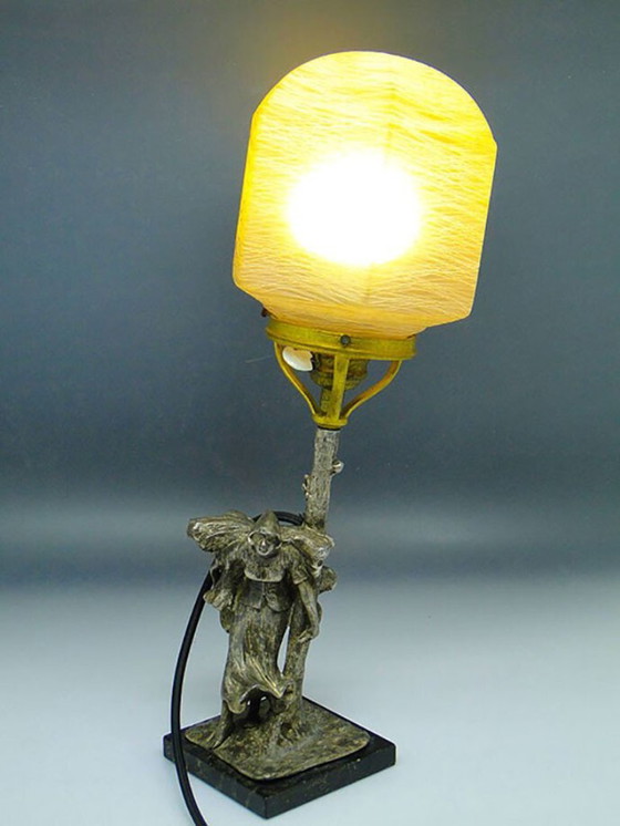 20th Century Sturm Night Lamp by J. Beck, Germany, 1890s – Table lamps, Glass, Marble (photo 3 of 13)
