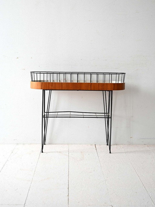 1960s Scandinavian Planter in Teak and Metal