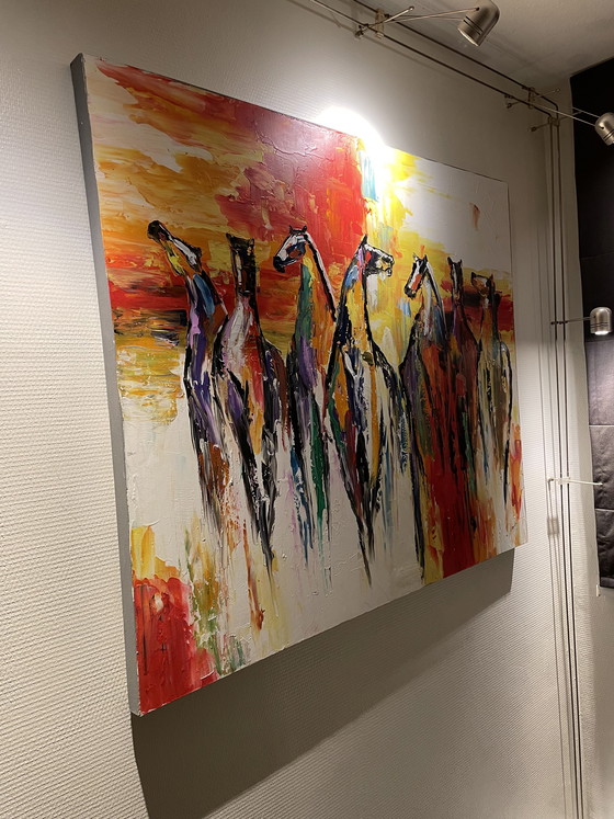 Image 1 of Large colorful painting by artist Laura Pace