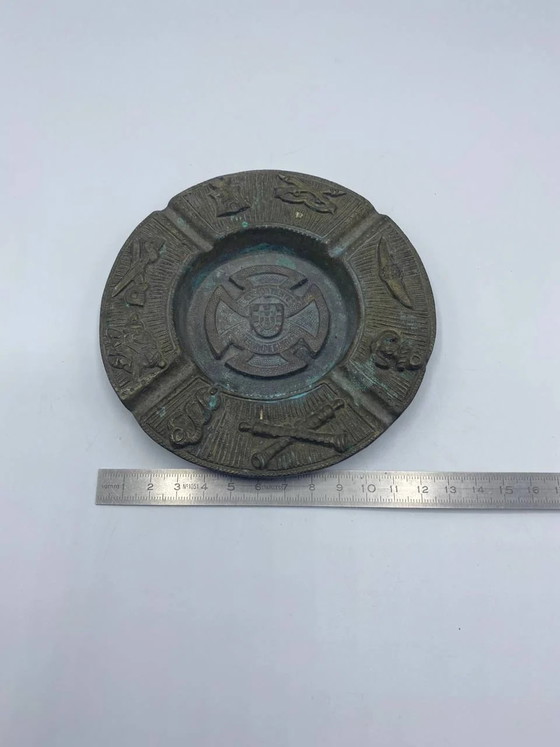 Bronzen souvenir-asbak – Portugees heraldisch ontwerp, Kruis van de Orde van Christus – 20e eeuw (photo 4 of 4)