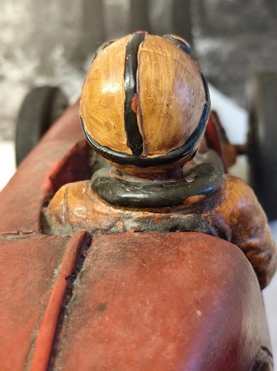 Image 1 of Grande modello da collezione di Bugatti Type 35 d'epoca – in stile Art Déco con ruote mobili