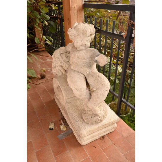 Late 19th Century Italian Carved Stone Putto – Sculpture, Vintage (photo 2 of 39)