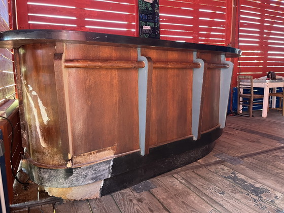 Image 1 of Bar van eikenhout en formica uit de jaren 50