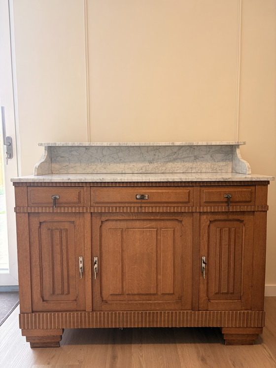 Image 1 of Vintage sideboard with marble top