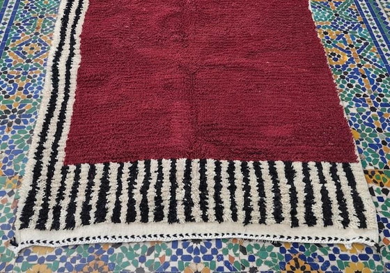 Tapis Beni Ouraine Fait Main Traditionnelle Bordeaux 1,5/2,5 M – Alessi, Wool (photo 5 of 5)