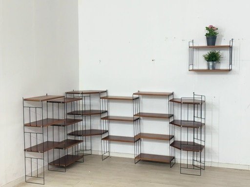 Modulaire wandplank in mid-century stijl - jaren 60 / String Shelf