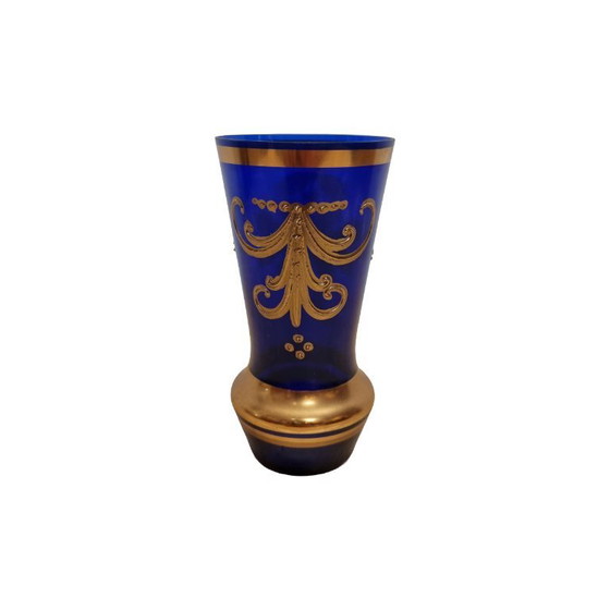 Image 1 of Vintage cobalt blue Bohemian vase, 1960s