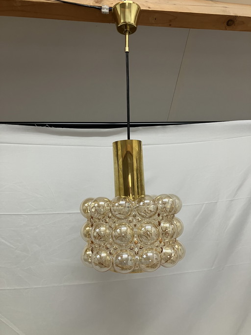 Lampada a sospensione a bolle Helena Tynell color ambra, di Limburg Glashütte