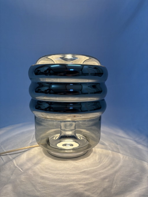 Vintage Peill & Putzler Tischlampe im Space-Age-Stil, Rauchglas – tafellampen