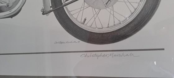 Image 1 of Printtekening Triumph Bonneville van Christopher Marshall