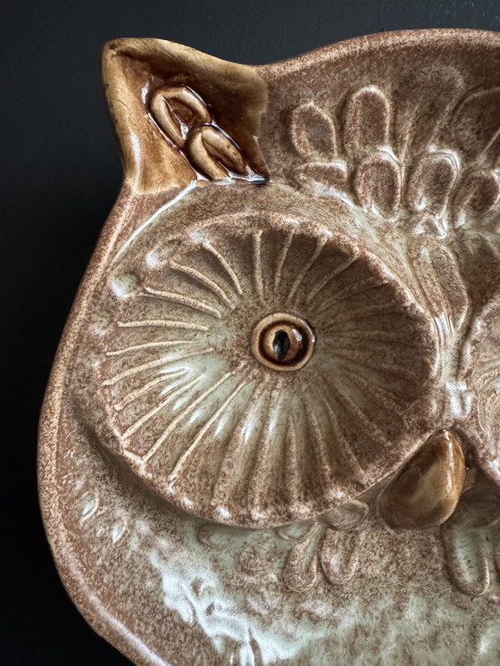 Image 1 of Vassoio portaoggetti in ceramica a forma di gufo di Vallauris, anni '60