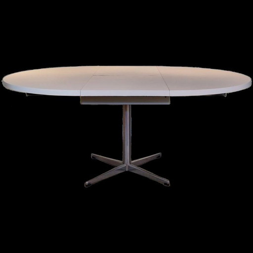 Table de salle à manger vintage Pastoe (Blanc) ovale extensible