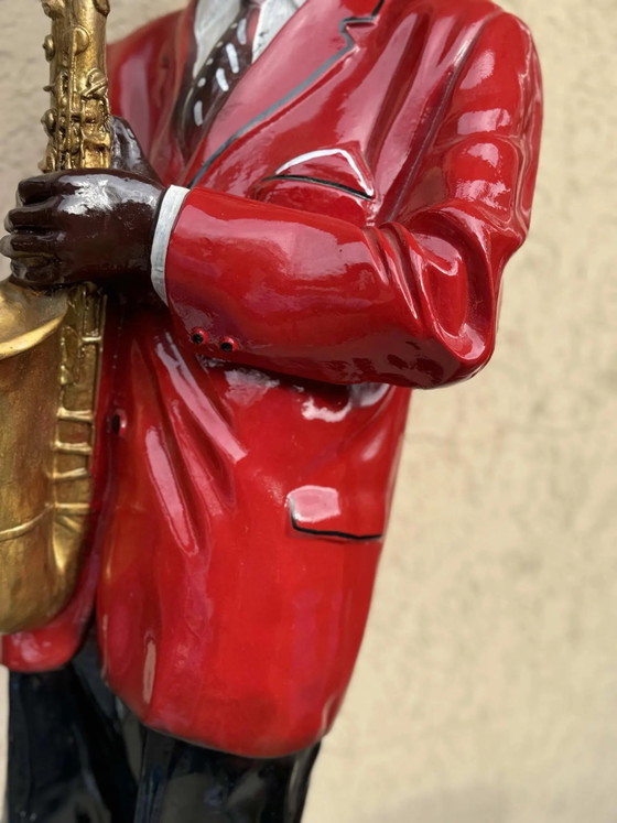 Vintage Large black American jazz figurine – Sculptures, Plastique, Mid Century Modern (photo 7 of 9)