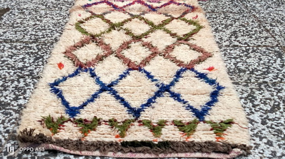 Image 1 of Hand-knotted Berber wool rug 175x70cm