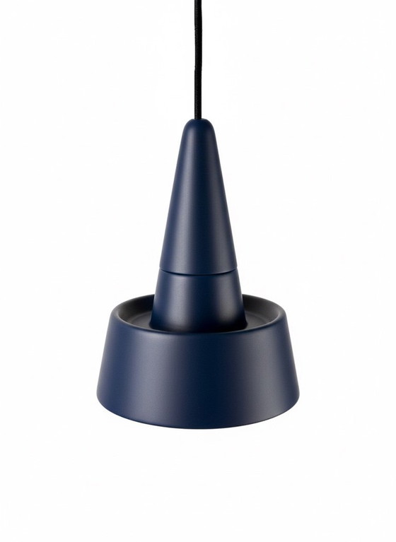 Image 1 of Set van twee SML 2.0 hanglampen van steengoed van NEO, ontworpen door Rodrigo Vairinhos – mat Cosmic Blue.