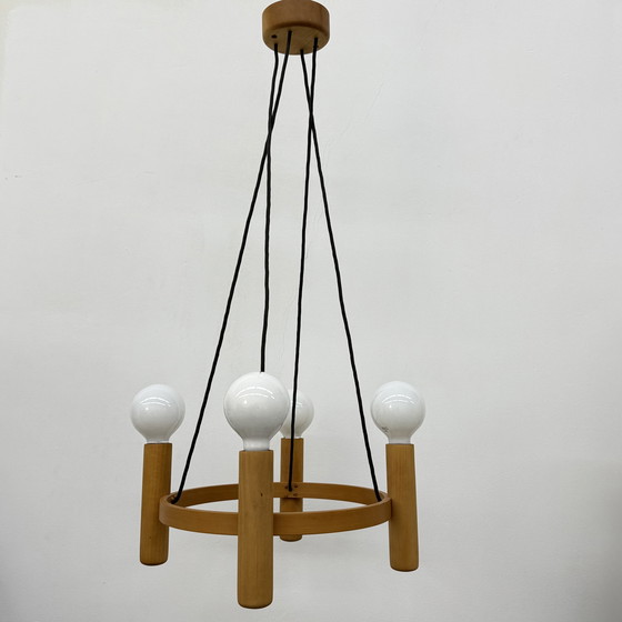 Image 1 of Vintage Domus Danish design hanging lamp chandelier , 1970s