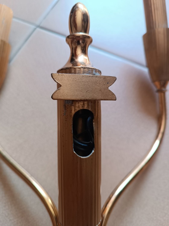Pair of Art Deco style Wall lights (Italy), Metal, Brass, Gold (photo 9 of 9)