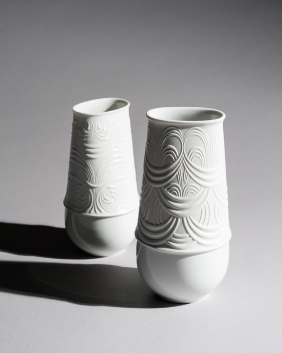 Image 1 of Rosenthal Vase Bjørn Wiinblad Bisque Porcelain Matte & Glossy Relief MCM WGP