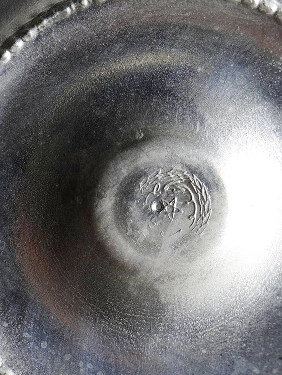 Rare vintage oriental covered silver-plated serving dish, mid-20th century., Table accessories, Metal (photo 7 of 14)