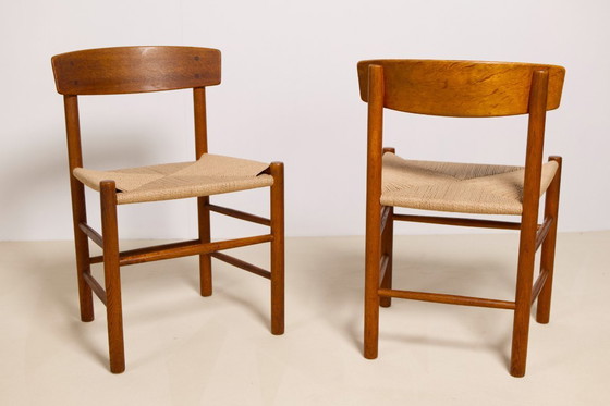 Image 1 of Set di 6 sedie da pranzo in rovere 'j39' di Borge Mogensen, anni '60