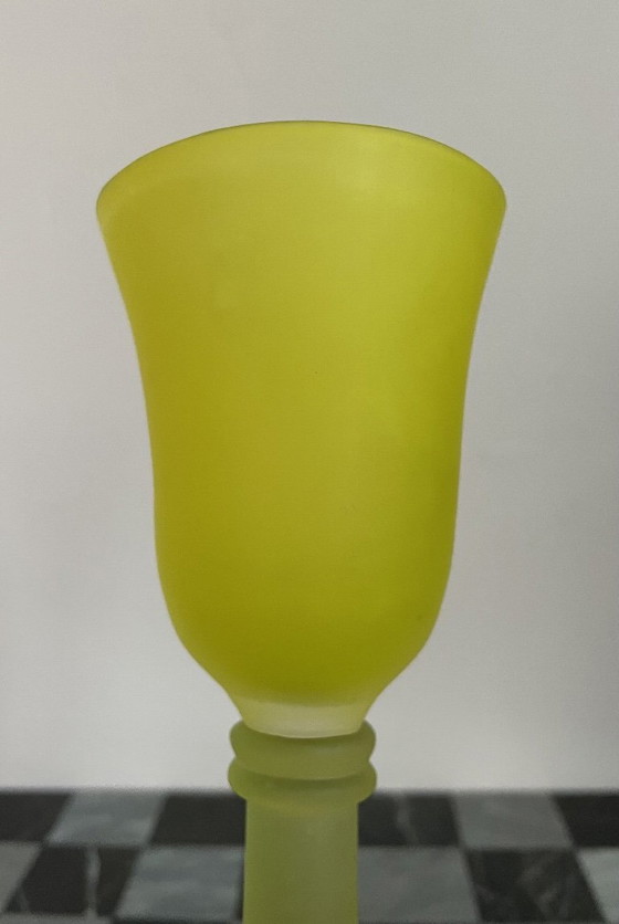 Image 1 of Vintage set handgeblazen, matglazen wijnglazen - Scandinavië - design - jaren 80/90