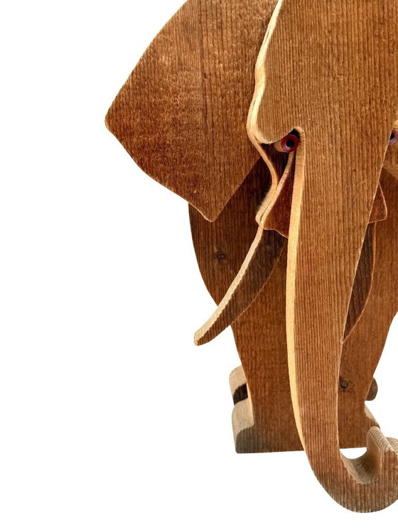 Image 1 of Bottega Michelangeli, Elephant wood sculpture, Orvieto Italy 1970s
