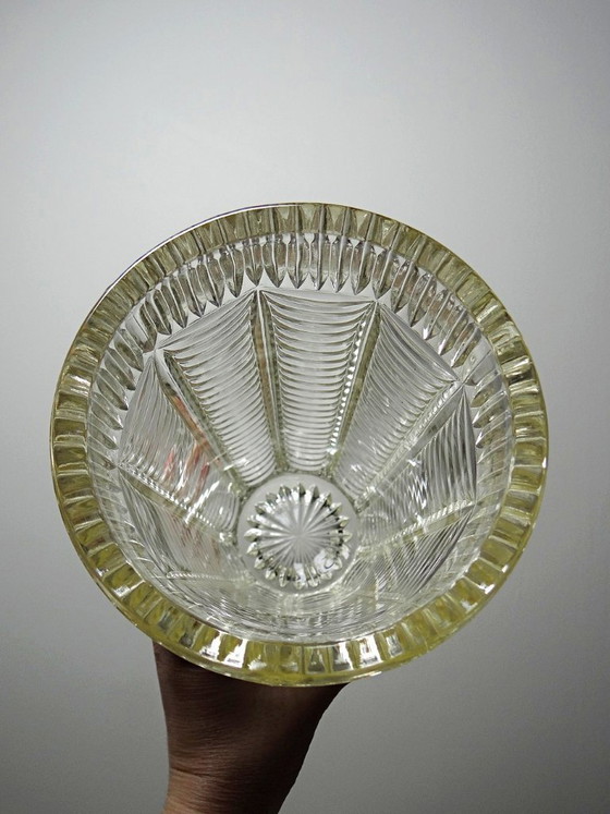 Image 1 of Grande vaso italiano in vetro stampato, con decorazioni a drappeggio, vintage anni '60.