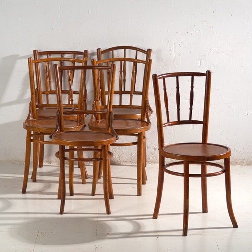 Antieke stoelen in Thonet-stijl buighout – Centraal-Europa, circa 1930 – Set van 6