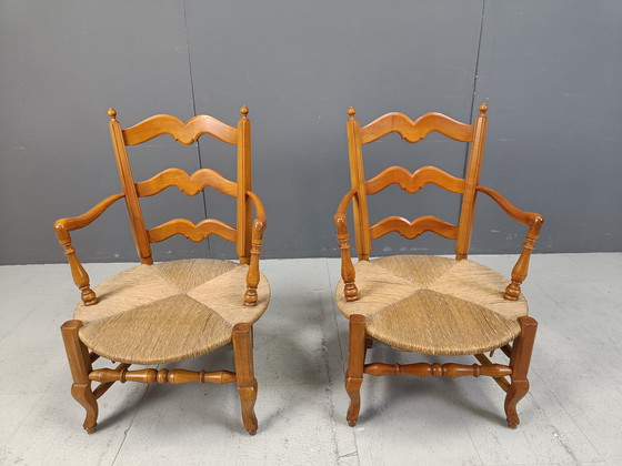 Image 1 of Pair Of French Provencal Armchairs, 1950S