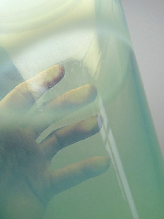 Image 1 of Opaline blown glass vase, Kosta Boda style, vintage Scandinavian design