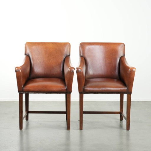 2 chaises d'appoint/de salle à manger/de bureau en peau de mouton au style luxueux et intemporel
