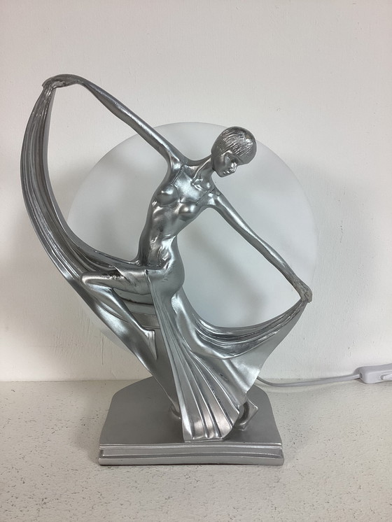 Image 1 of Lampe im Art-Deco-Stil, tanzende Frau, 1980er Jahre