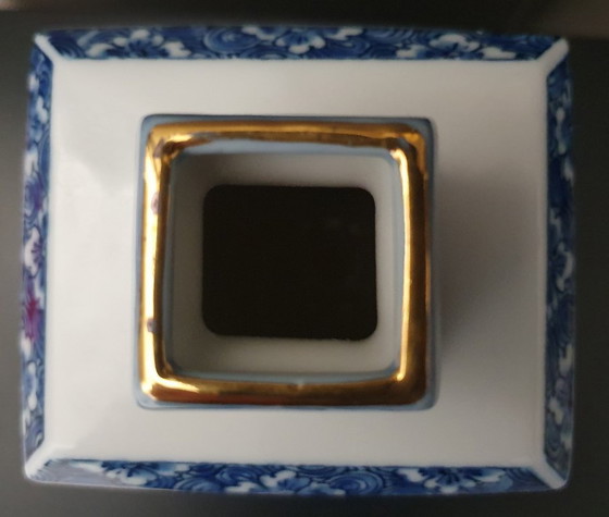 Image 1 of Jarrón de diseño japonés Ogi-gama – Con marca en la base – Phoenix & Kirin – 21,5 cm