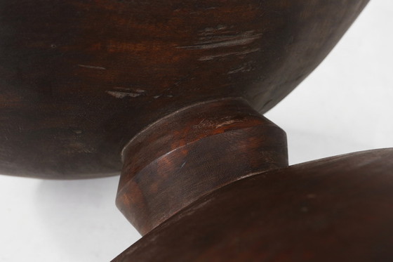 Image 1 of Large African Tree Trunk Bowl in Oak, 1950s