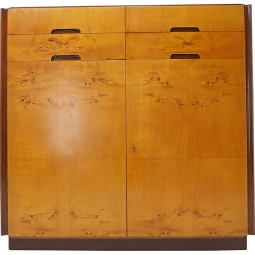 Cassettiera vintage in legno, Cecoslovacchia 1960