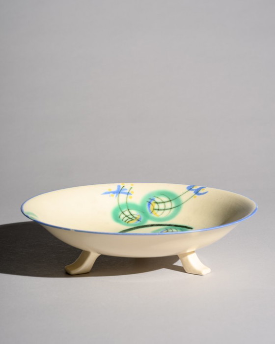 Image 1 of Margarete Heymann-Löbenstein Haël-Werkstätten Art Deco Ceramic Footed Bowl 1930s