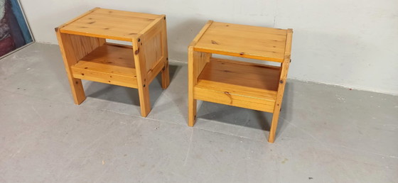 Image 1 of Set of 2 vintage pine night stands 