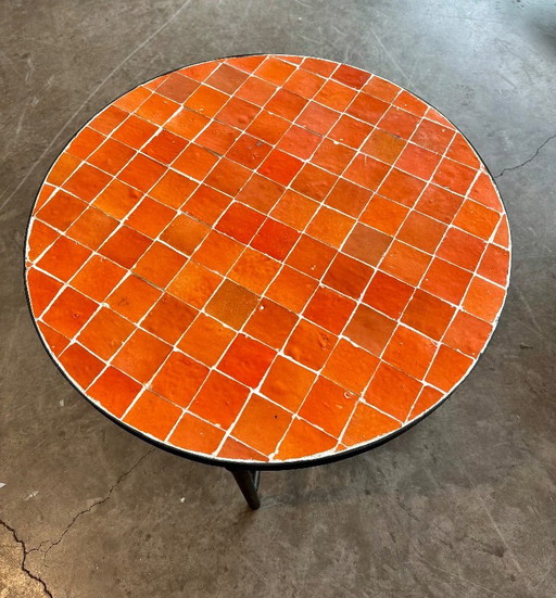 Handmade Moroccan Zellige Coffee Table – Orange – 60 cm – salontafels, Iron (photo 2 of 6)