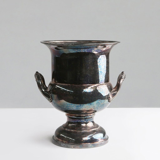 French Art Deco Silver Plated Brass Ice Bucket, 1900s